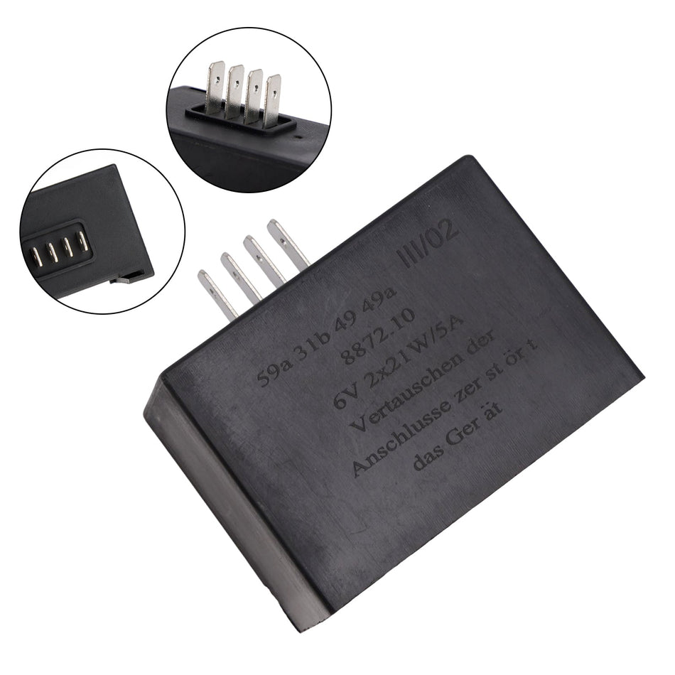 Spannungsregler-Blinkerrelais passend für Simson 6V 2X21W/5A RELAIS S50 S51 S53 S80