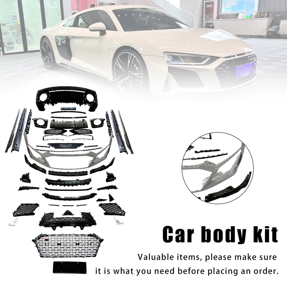Passend für Audi R8 4S (2016–2020), Upgrade 2021–2024, Carbonfaser-Karosserie-Kit, Stoßstange