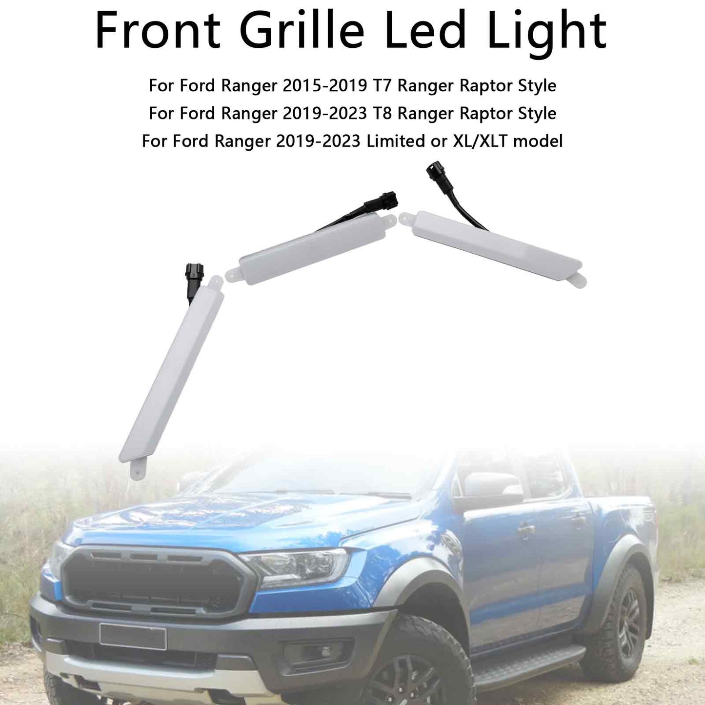 2015-2019 Ford Ranger T7 Ranger Raptor Style Frontgrill Grill wei?es LED-Licht