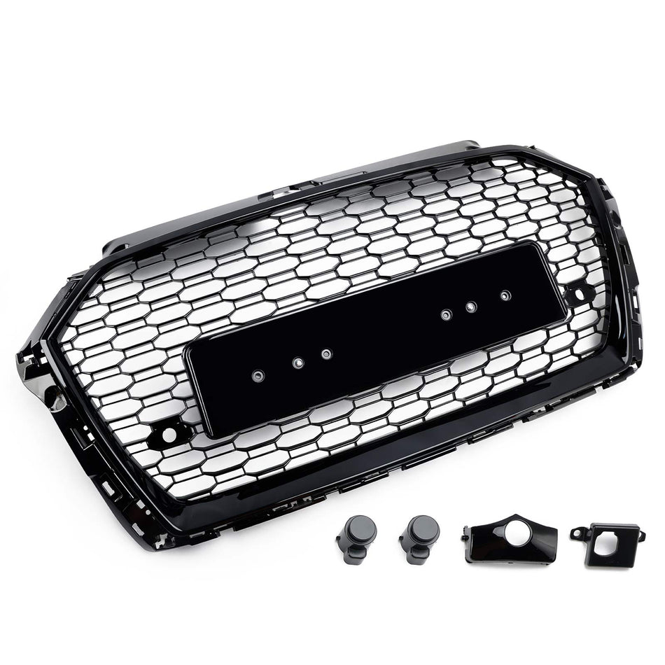 Honeycomb Mesh Front Bumper Grille Für Audi A3 8V 2017-2019 RS3 Style Black