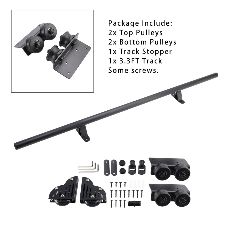 Rolling Library Schiebeleiter Hardware Kit mit Bremse 3,3 ft Rundrohr