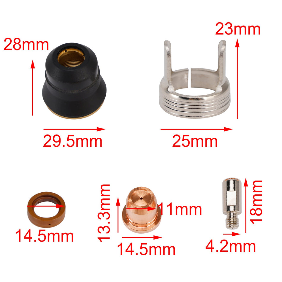 24Pcs IPT40 Plasma Schneiden Taschenlampe Spitze Elektrode Verbrauchs Für CUT-55DS CUT-65DS