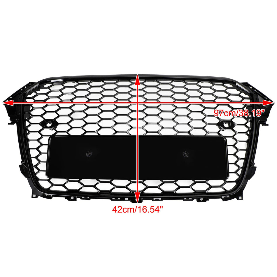 RS4 Style Mesh Front Bumper Grille Grill für Audi A4 S4 2013-2016 Gloss Black