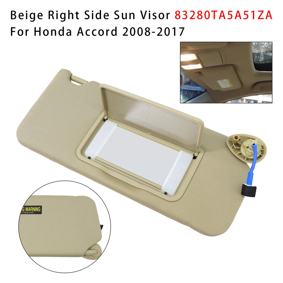 2008–2017 Honda Accord, beige Sonnenblende rechts, Teilenummer 83280TA5A51ZA