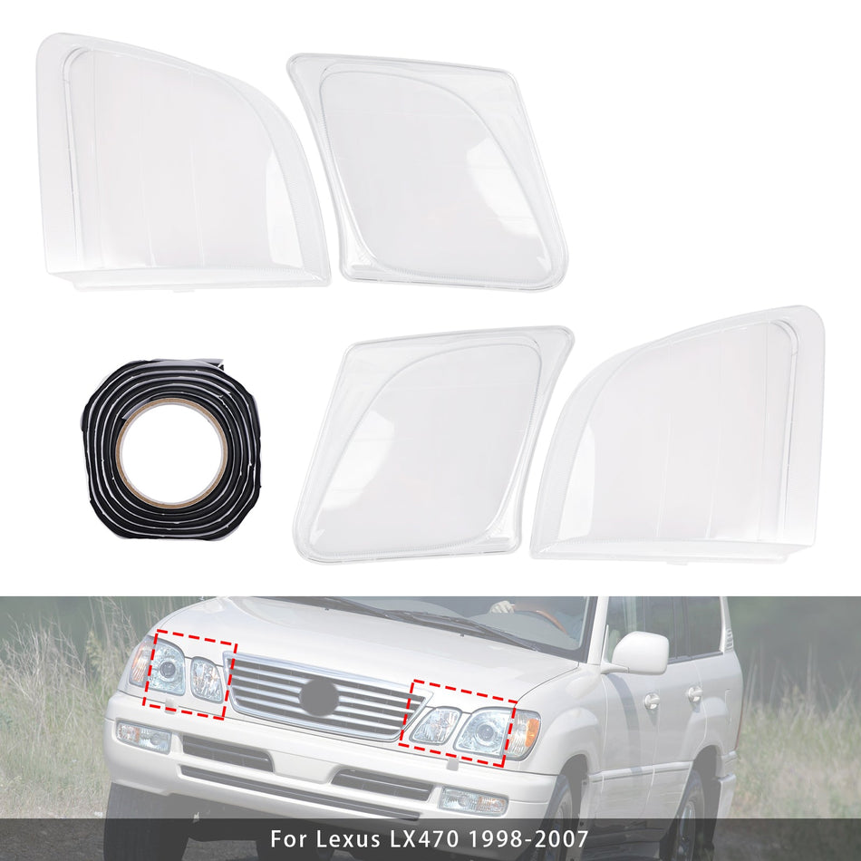 1998–2007 Lexus LX470 links + rechts Frontscheinwerfer klare Linse