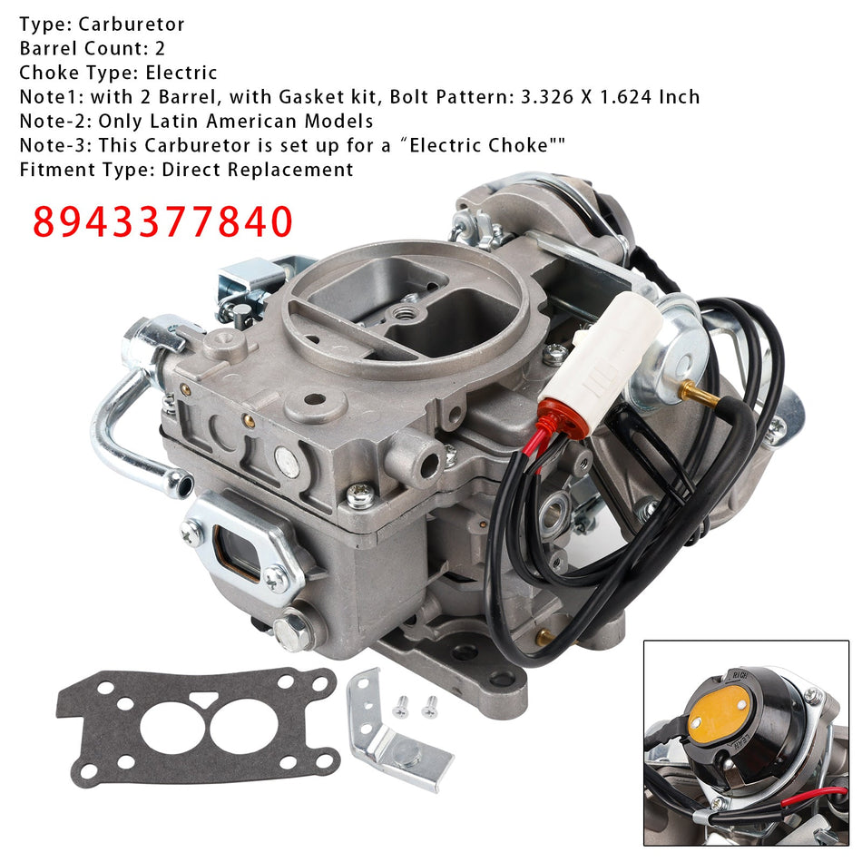 2-Barrel-Vergaser 8943377840 Für Isuzu Trupper Caribe 2.3L 1988-1994 4ZD1