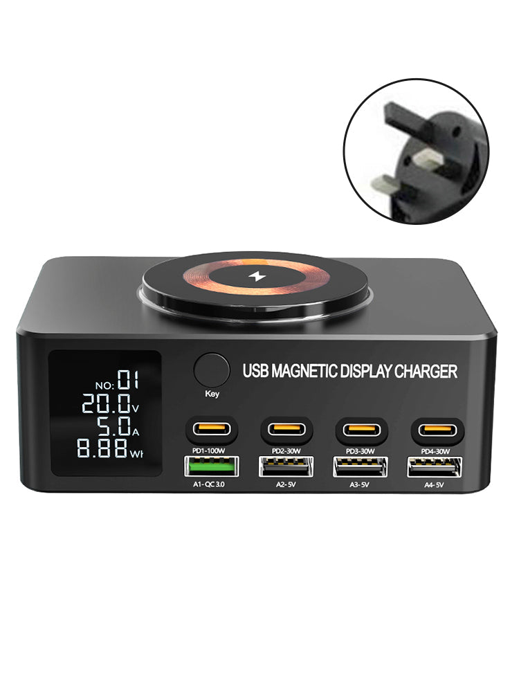 140W Schnellladegerät Intelligentes PD100W Notebook Multi-Port USB Ladegerät UK