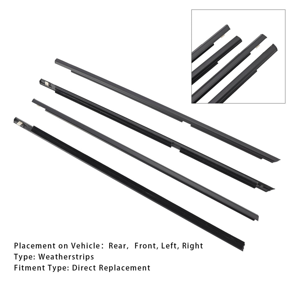 2009–2013 Suzuki Grand Vitara 4 Stück Tür Glas Gürtel äußere Form Dichtungsstreifen