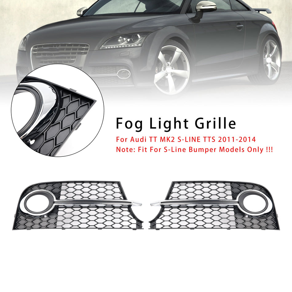 2011–2014 Audi TT MK2 S-Line TTS Chrom Frontstoßstange Nebelscheinwerfer Kühlergrill
