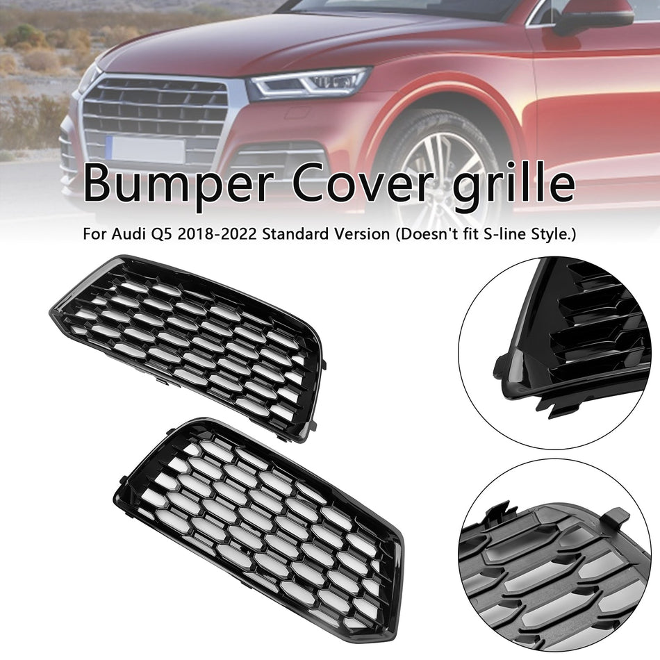 2018-2022 Audi Q5 Mesh 2PCS Front Stoßstange Abdeckung Grill Grille Lünette Einsatz