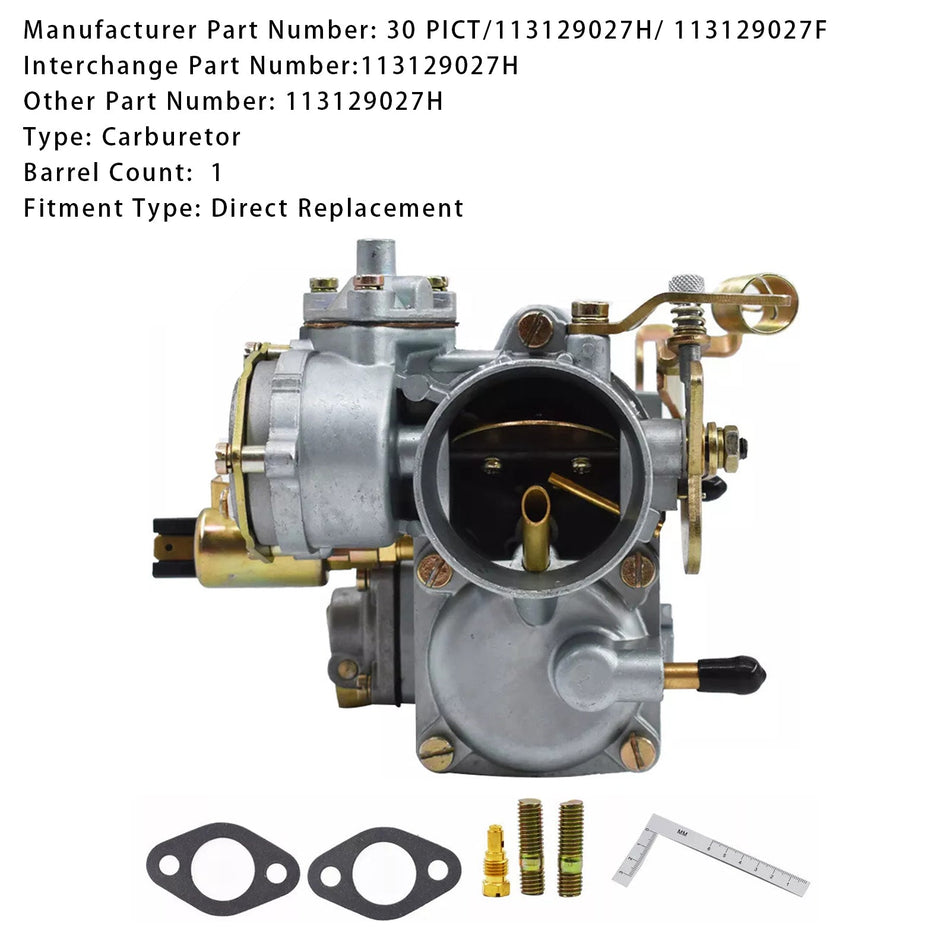 30 PICT-1 Vergaser 1 Barrel 113129027H Für VW Käfer Single Port Motoren