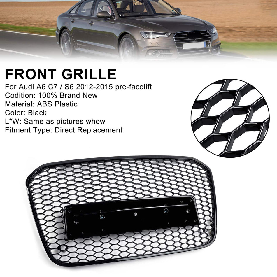 RS6 Style Honeycomb Front Bumper Grille Grill Für Audi A6 C7 S6 2012-2015