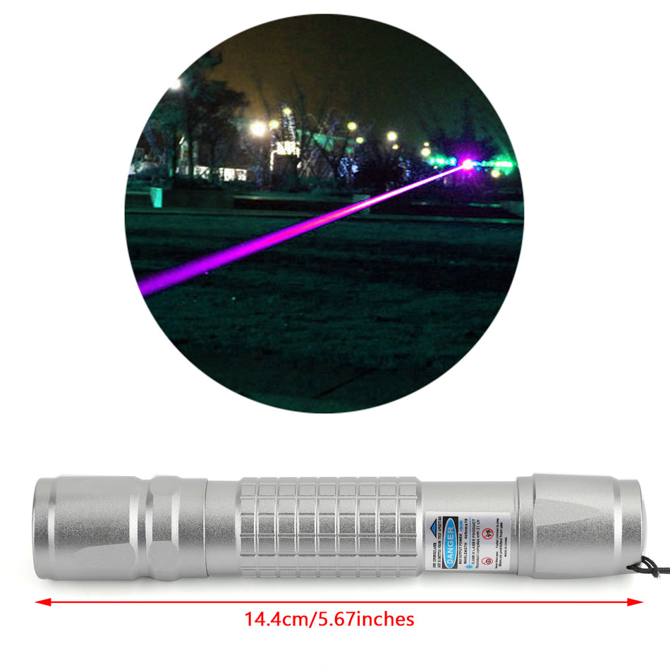 Tactical 5mw 405nm Blue Purple 18650 Laser Pointer Pen Visible Beam Light Lazer
