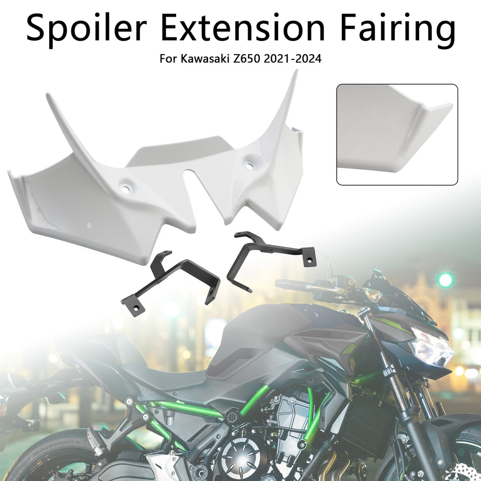 2021-2024 Kawasaki Z650 Front Downforce Spoiler Verlängerung Verkleidung Weiß