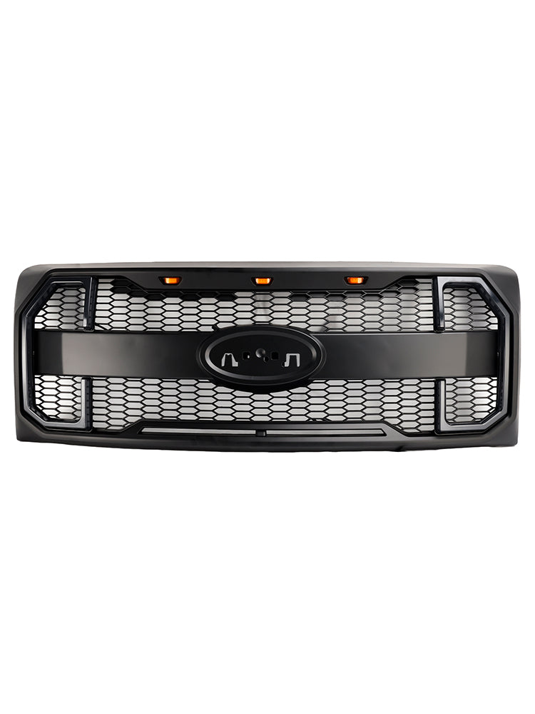2009–2014 Ford F150 Mattschwarz Raptor Style Frontstoßstangengrill Grill W/LED