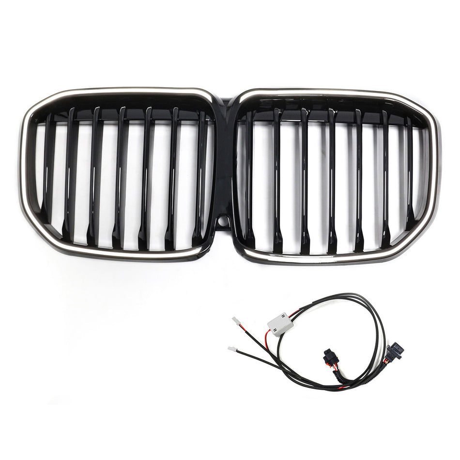 2019-2022 Passend für BMW X7 G07 Frontgrill mit einteiliger Lamelle, glänzend schwarz