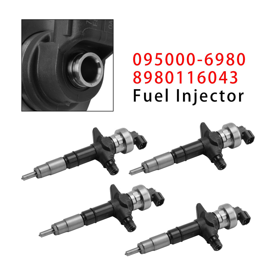 4 Stück Einspritzdüsen für Isuzu Dmax Holden 3.0L 4JJ1 095000-6980 8980116043