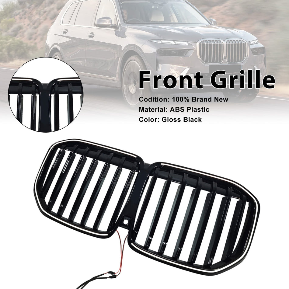 Frontstoßstangengrill mit LED-Beleuchtung, schwarz, einzeilig, passend für BMW X7 G07 (2023–2026)