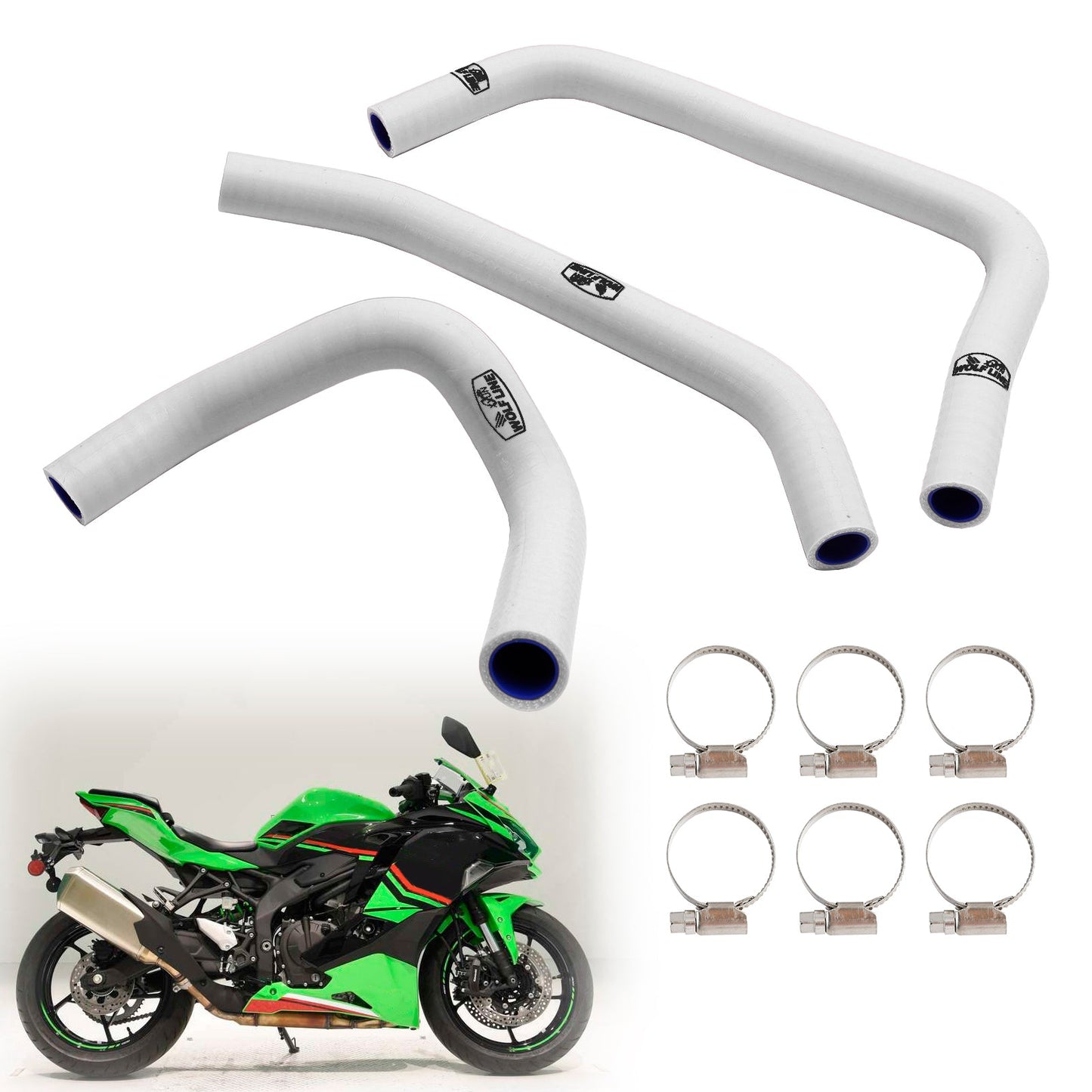 Silikon-Kühlmittelschlauch-Kit für Kawasaki ZX4R ZX-4RR 2023-2024