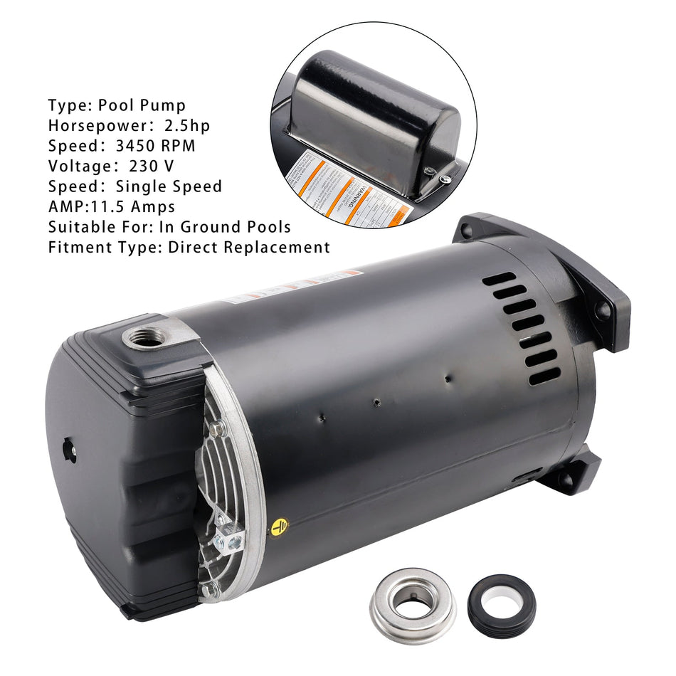 B2840 B840 2,5 PS 230 V Pool-Pumpenmotor 56Y Rahmen Quadratflansch