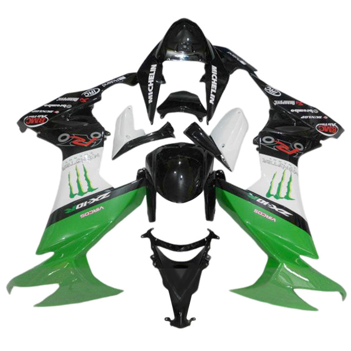 2008-2010 Kawasaki ZX10R Einspritzverkleidungssatz Karosserie Kunststoff ABS