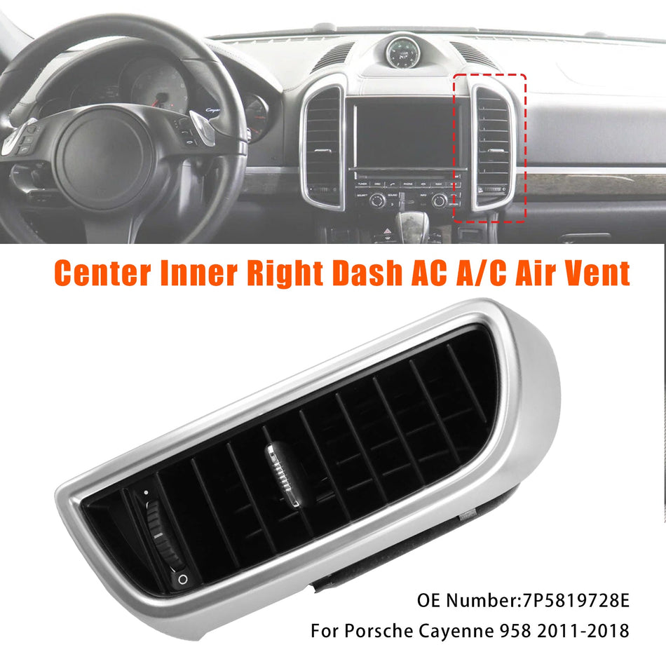 Mittlere rechte Lüftungsdüse für Klimaanlage 7P5819704D für Porsche Cayenne 958 2011-2018