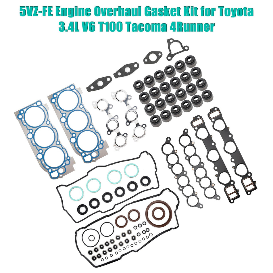 1996–2004 Toyota Land Cruiser Prado 5VZ-FE Motorüberholungs-Dichtungssatz 04111-62130