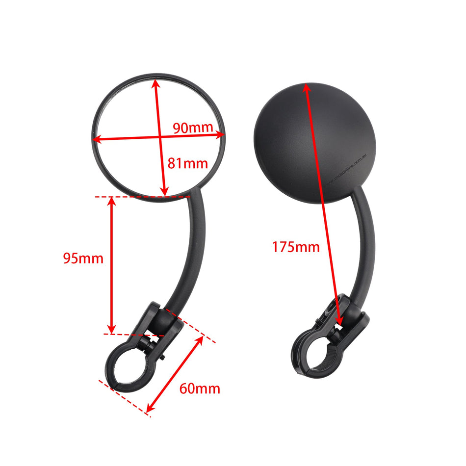 Universal 22mm Lenkerklemmung 80mm Enduro Motocross Spiegel Set Klappspiegel