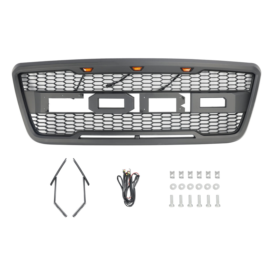 Frontgrill im Mesh-Design mit LED – passend für Ford F-150 2004–2008, Raptor Style