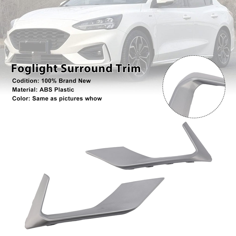2018–2021 Ford Focus ST + ST Line MK4 Silberne Nebelscheinwerfer-Einfassung für Kühlergrill