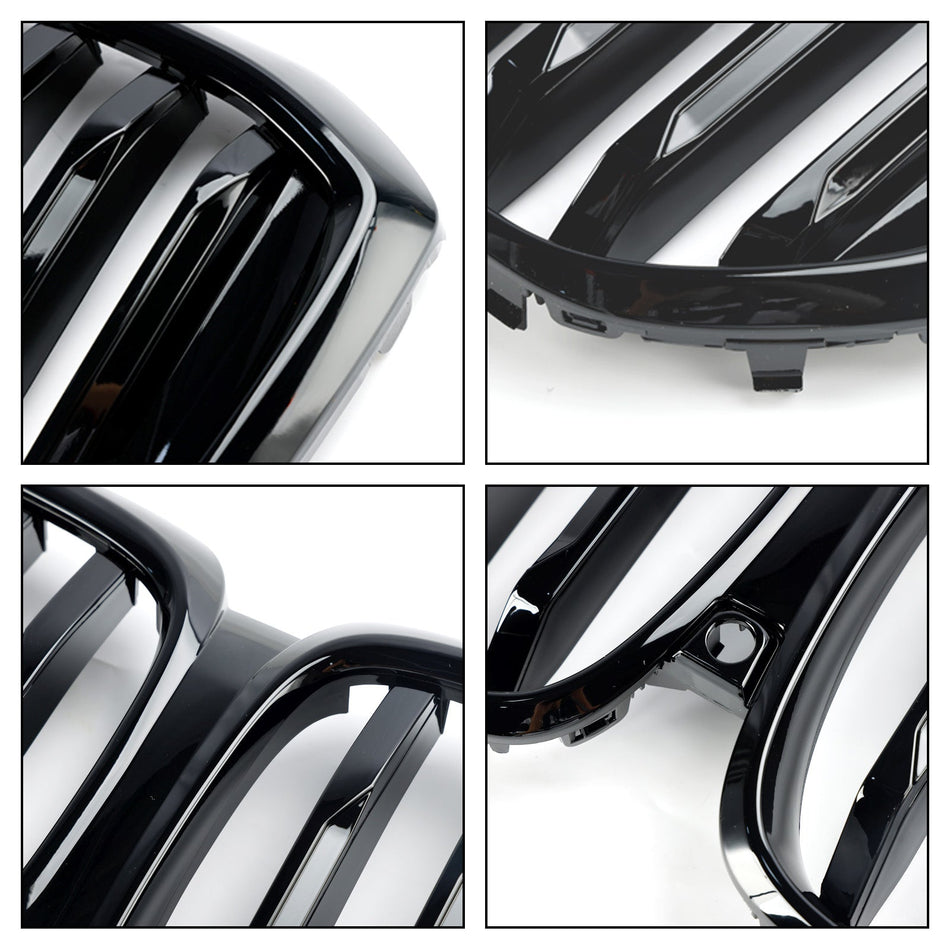 Frontstoßstangengrill für BMW G05 LCI X5 ab 2024, einzeilig mit LED, glänzend schwarz