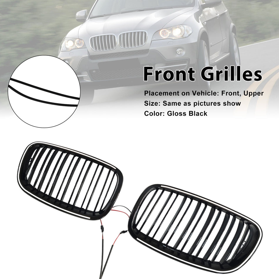 2009–2014 Für BMW X6 M (E71) Frontstoßstange Nierengrill in Hochglanzschwarz 51137307599 51137307600