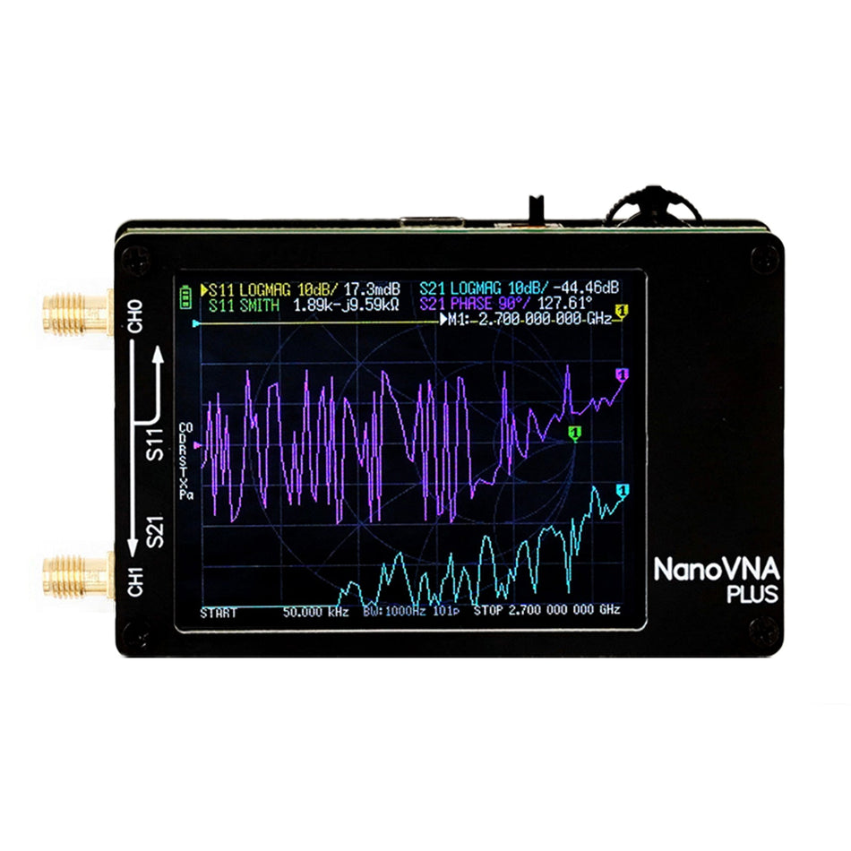 2,8 Zoll verbesserter NanoVNA Plus 50 kHz-2,7 GHz Handheld-Vektornetzwerkanalysator