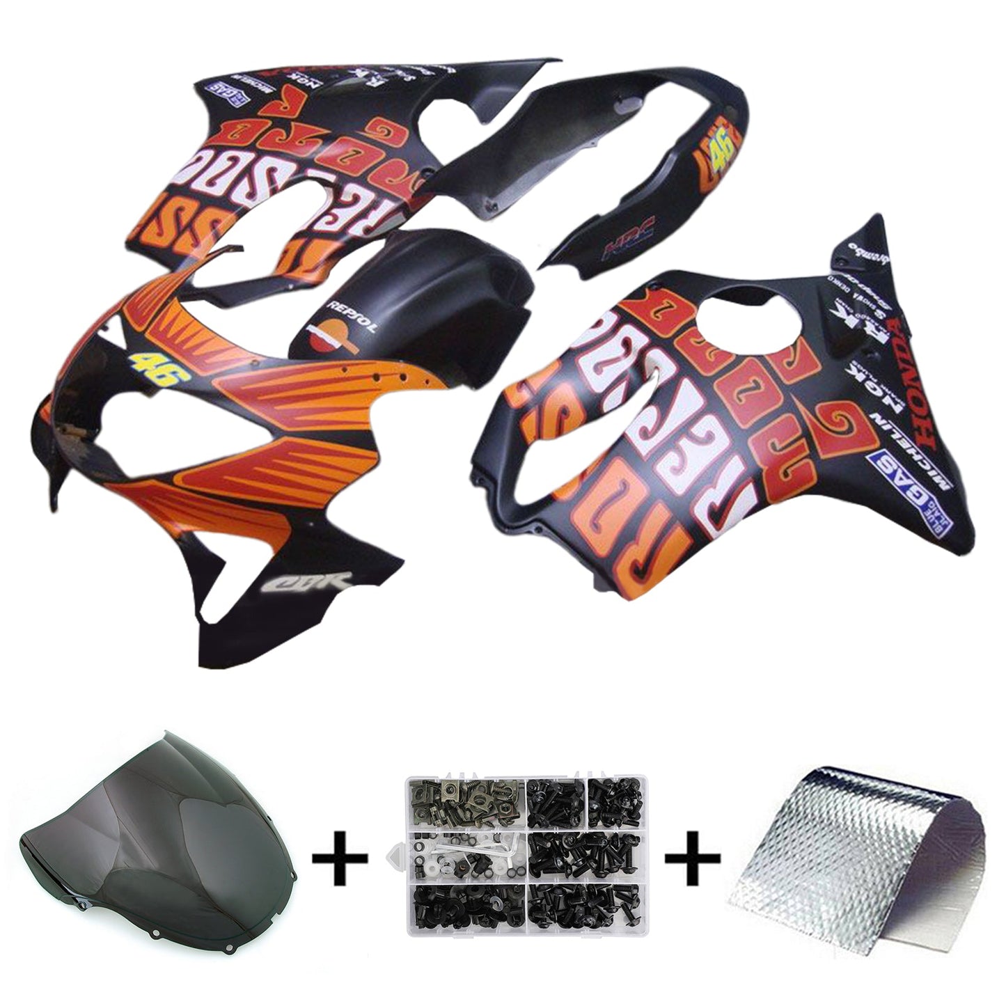 1999-2000 Honda CBR600 F4 Einspritzverkleidungssatz Karosserie Kunststoff ABS