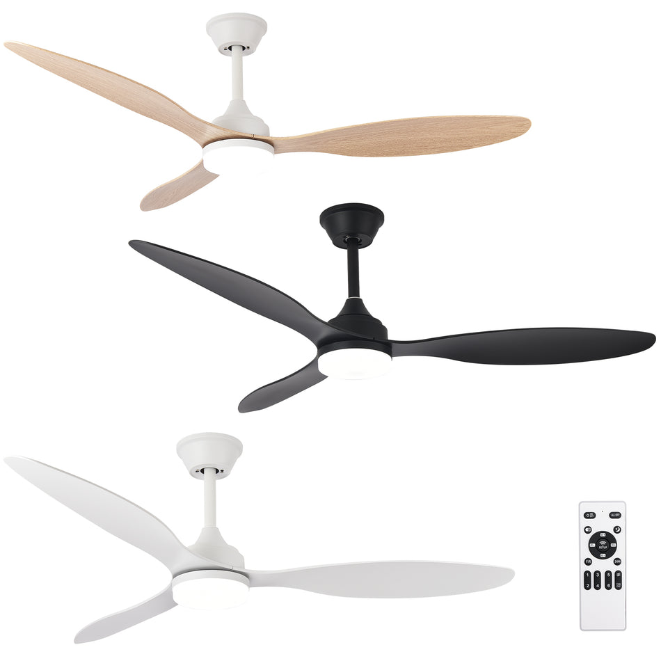Schwarz-Weiß Fernbedienung Moderne 52" Pendelleuchte Deckenventilator mit Licht