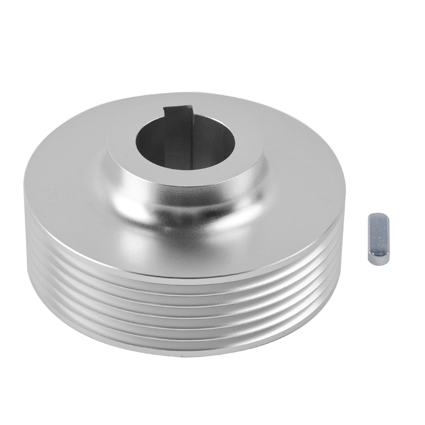 22-560/580 Riemenscheibe mit Schlüssel. Der Außendurchmesser beträgt 56 mm und die Bohrung 17 mm.