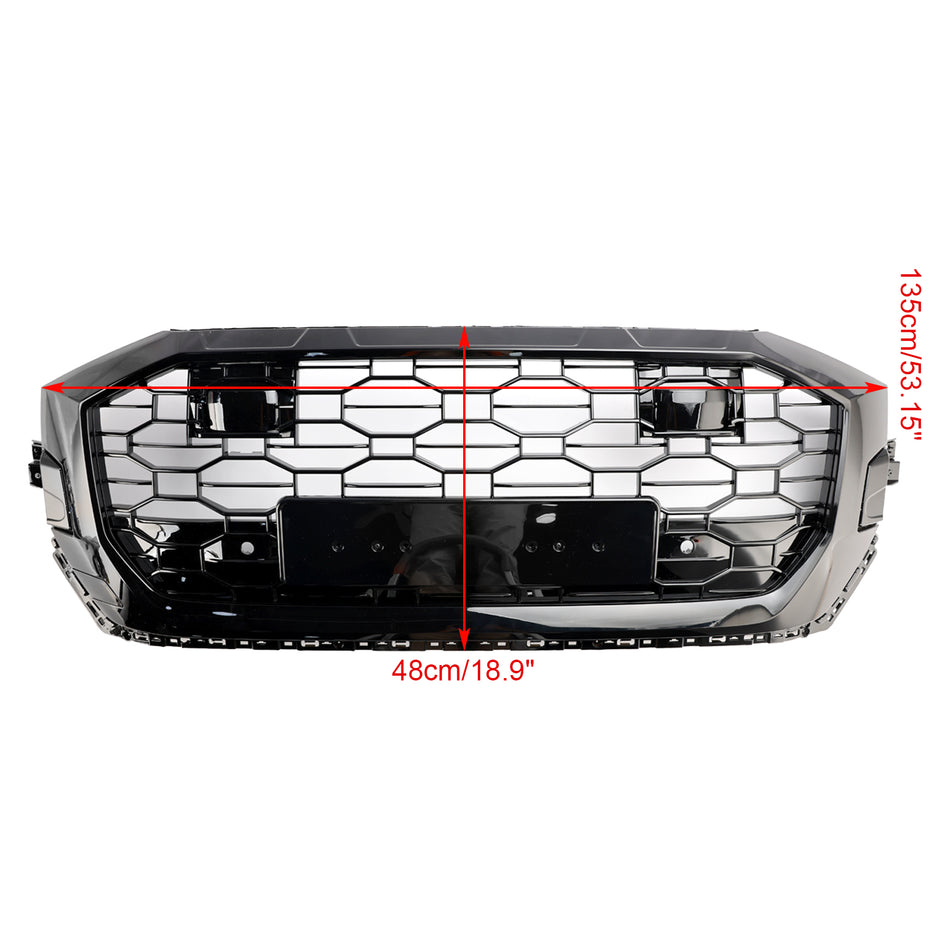 RSQ8-Style Frontgrill in Glanzschwarz – Wabendesign für Audi Q8/SQ8 2019–2023