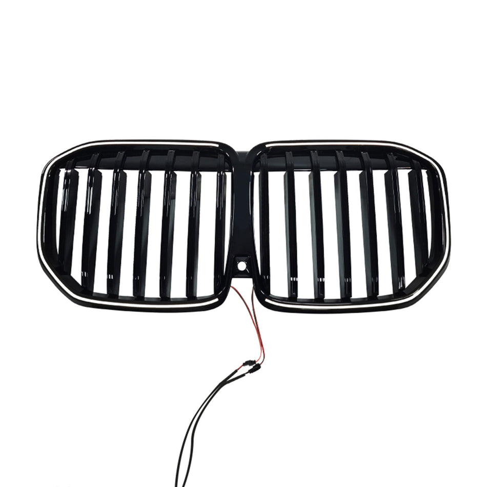Frontstoßstangengrill mit LED-Beleuchtung, schwarz, einzeilig, passend für BMW X7 G07 (2023–2026)