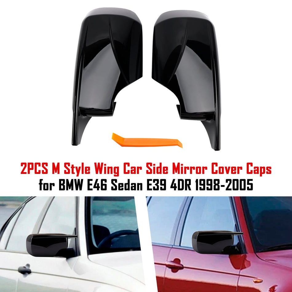 2 Stück M-Style Außenspiegelkappen für BMW E46 Limousine E39 4-Türer 1998-2005