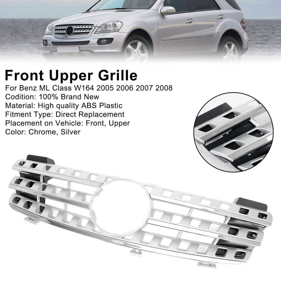 Front Grille Grill Für Mercedes-Benz ML-Class W164 2005-2008 Chrome