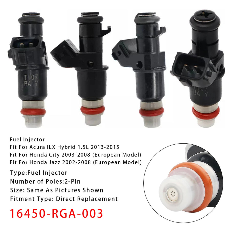 4 Stück Kraftstoffeinspritzdüsen für Honda Civic Hybrid 1.3L 1.5L Insight Hybrid 16450-RGA-003