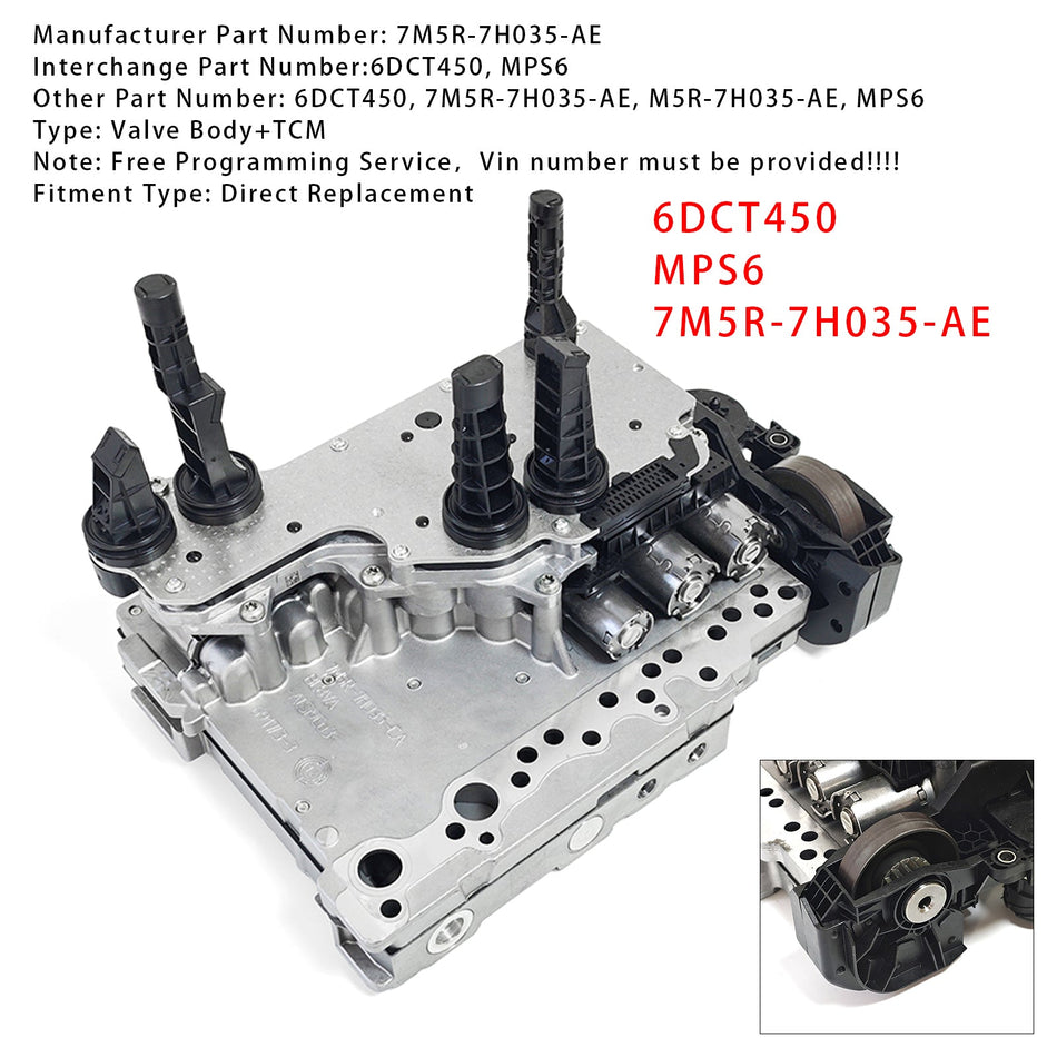 6DCT450 MPS6 7M5R-7H035-AE Übertragung Mechatronische Ventil Körper + TCM Für Ford