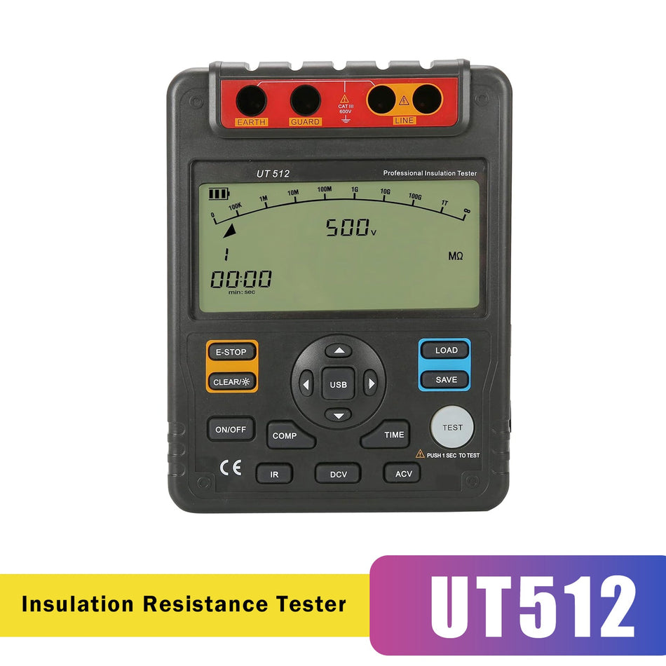 UT512 Isolationswiderstandsmessgerät Voltmeter automatischer Bereich 2500V 100GΩ