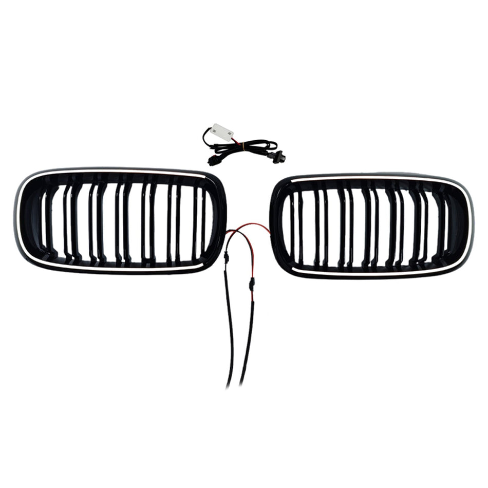 Doppellamellen-Frontstoßstangen-Nierengrill passend für BMW X5/X6 F15/F16 2013-2018