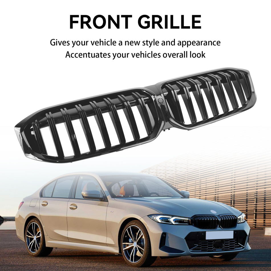 Gloss Black Front Kidney Grille Grill Für BMW G20 320i 330i M340i 2023-2024