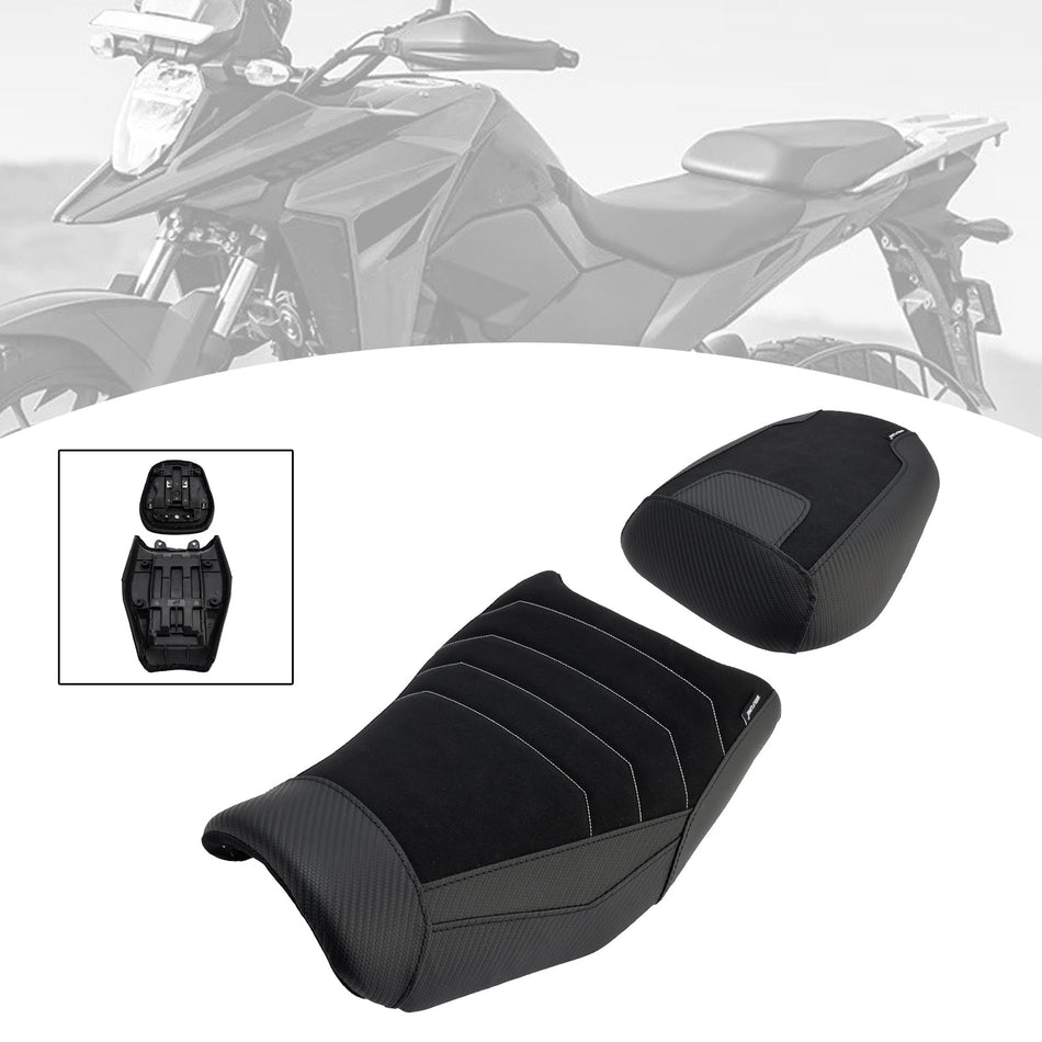 2024-2025 Für Suzuki V-Strom250Sx Fahrer- und Beifahrersitz-Set Rücksitzkissen Schwarz