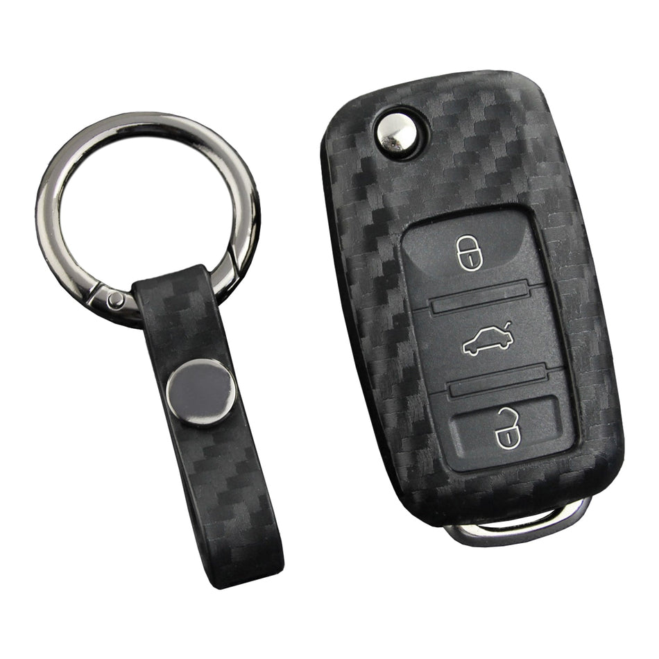 Autoschlüsselhülle aus Leder und Silikon mit Schnalle für Volkswagen Golf MK6