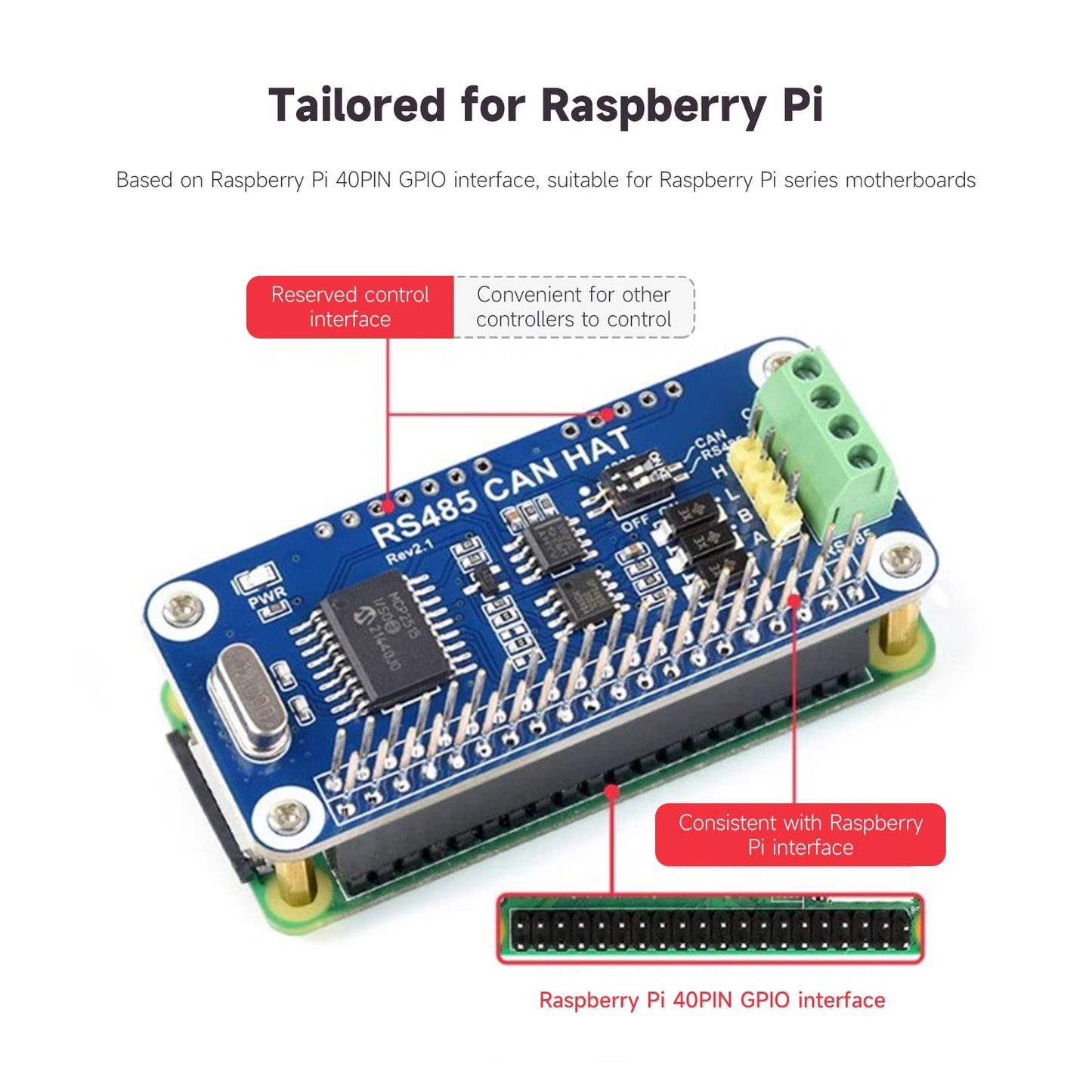 Raspberry Pi RS485 CAN-Erweiterungskarte Automatisches Umschalten des Transceiverstatus