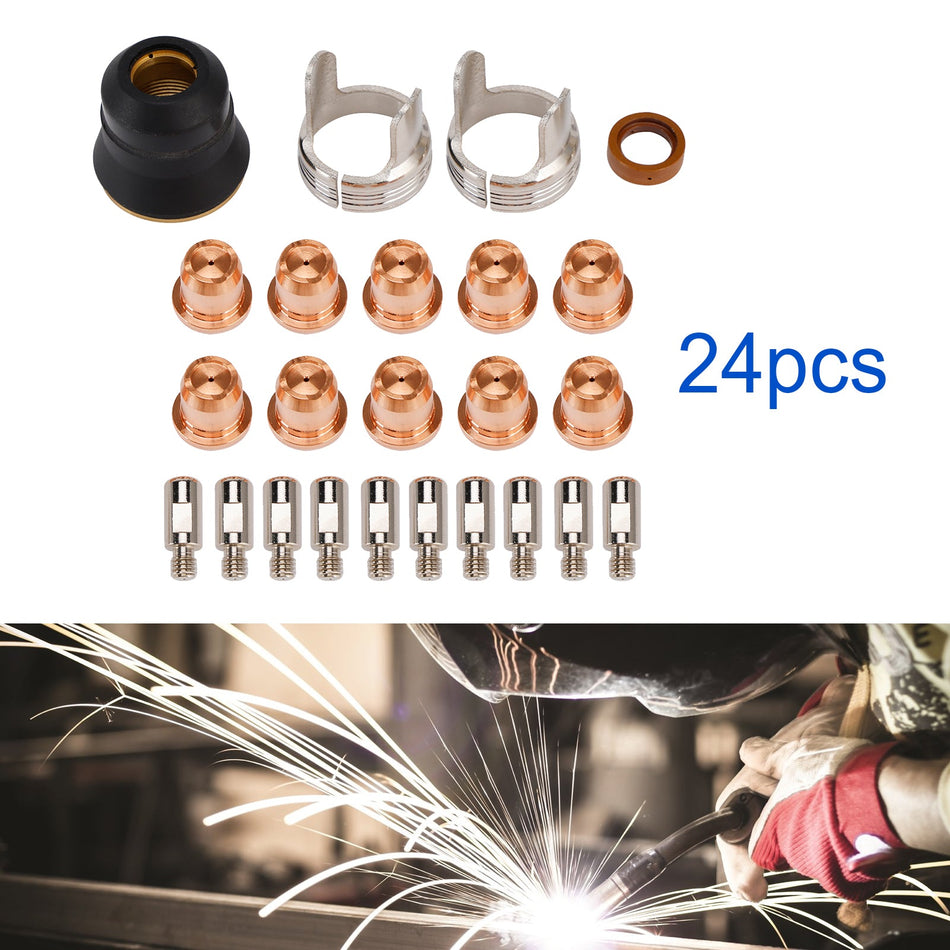 24Pcs IPT40 Plasma Schneiden Taschenlampe Spitze Elektrode Verbrauchs Für CUT-55DS CUT-65DS
