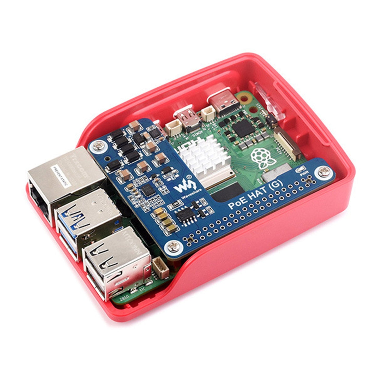 Raspberry Pi 5 Ethernet-Erweiterungskarte PoE-Stromversorgungsmodul 802.3af/at